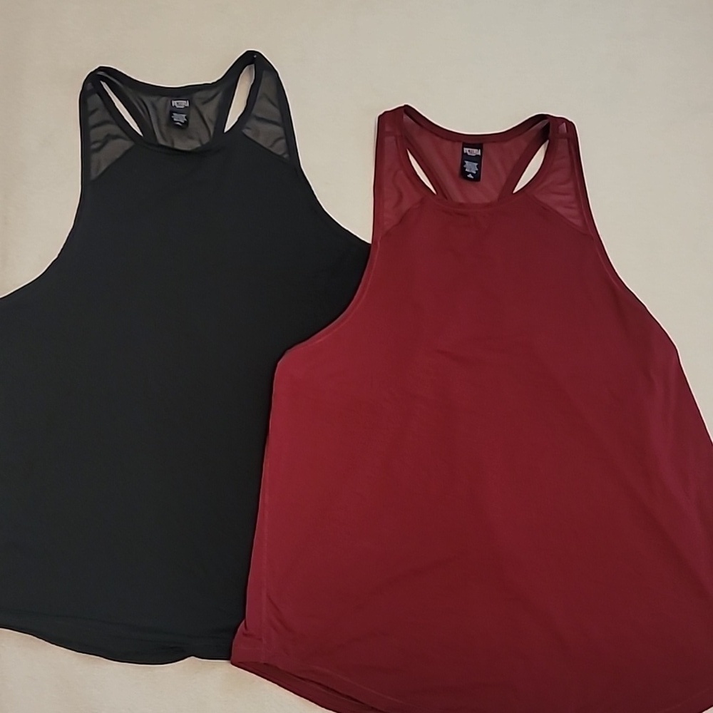 Victoria's Secret Black and Burgundy Tank Tops
